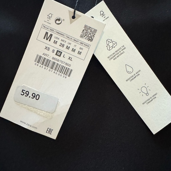 Zara NWT Black Bling Mini Skirt M - Picture 9 of 11